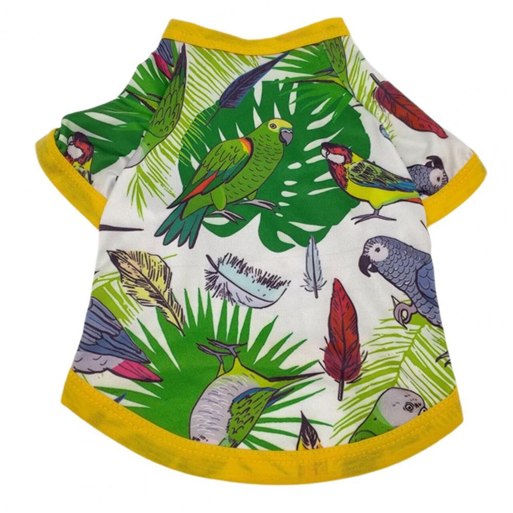 Fine Workmanship Soft Wear-resistant Curved Hem Pet T-shirt for Summer:  Green S