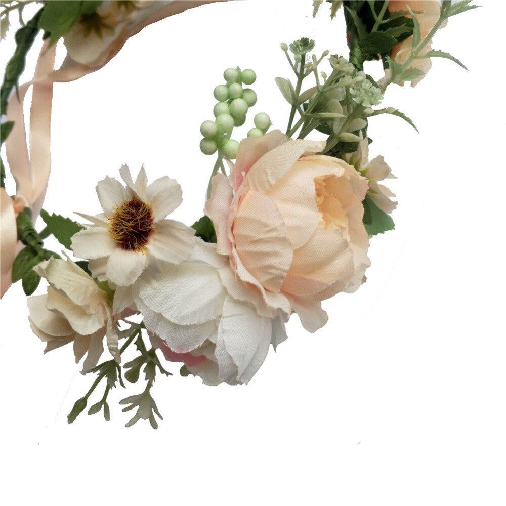 Tocado de novia de boda niña tocado flor boda cinta para el cabello con guirnalda de flores Floral