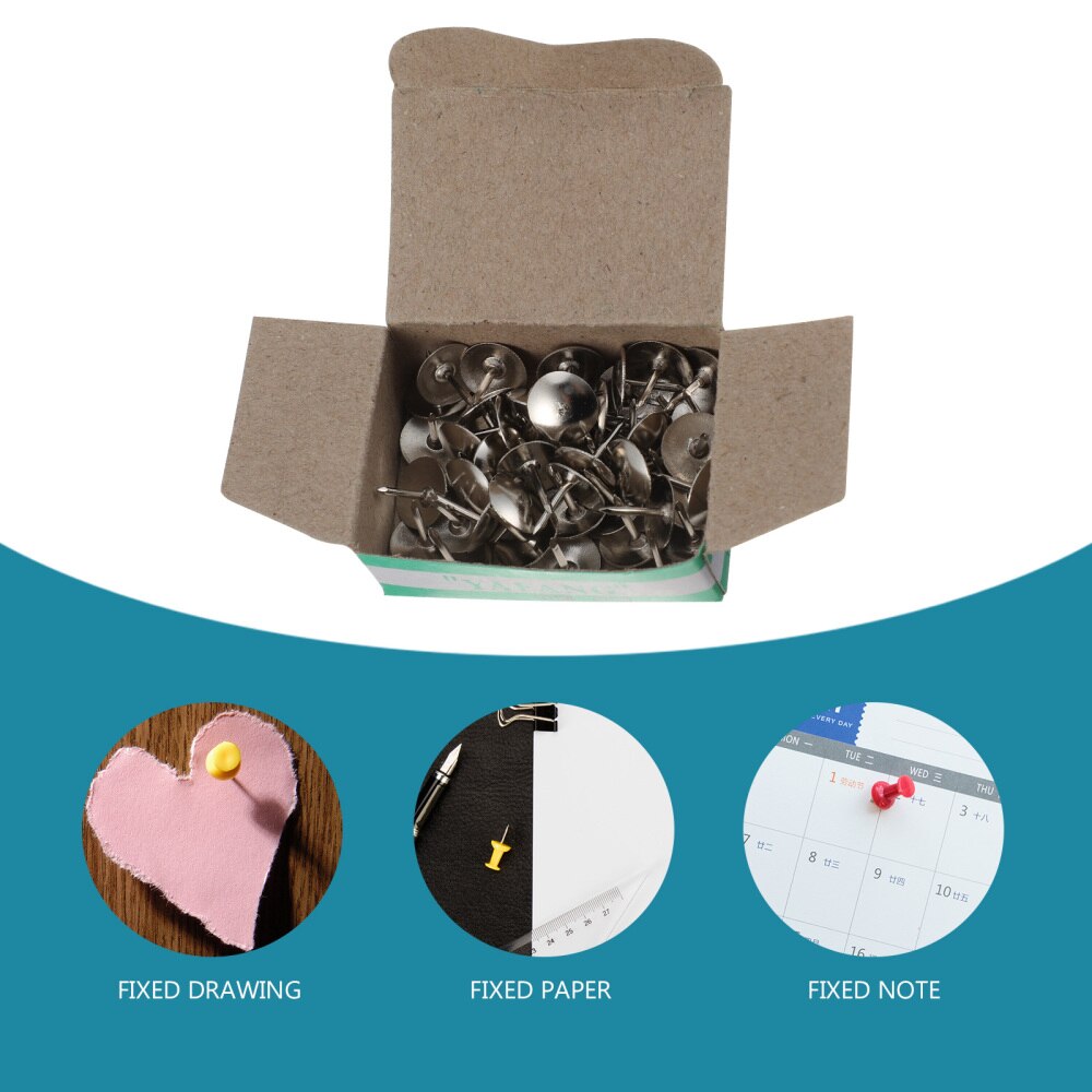 20 Boxes of Flat Push Pin Round Head Pin Office Thumbtack Iron Drawing Pin