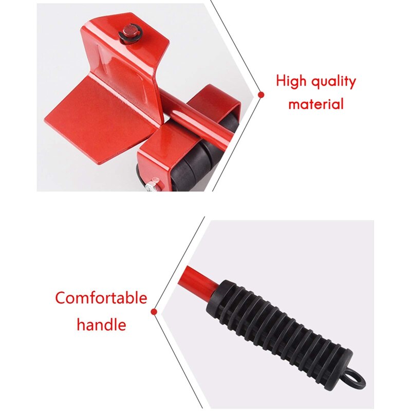 5 Pieces of 360-Degree Furniture Moving Tools, Heavy Objects Moving and Transporting Lifts, 4-Wheeled Universal Pulleys