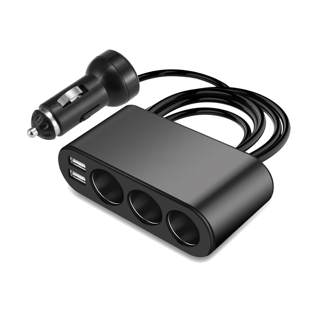 3 -weg auto sigarettenaansteker splitter lader 3.1a dubbele usb autolader stroomadapter voor iphone samsung gps