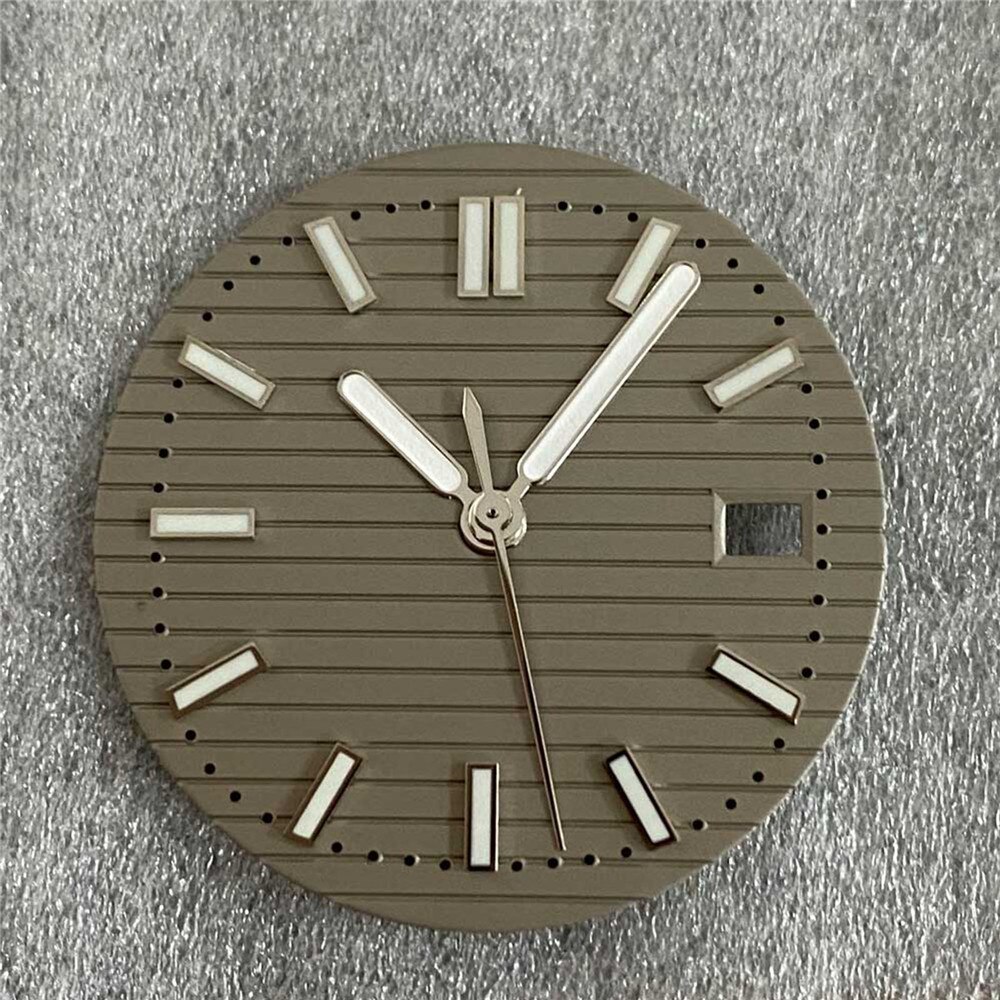 30.5MM Watch Dial + Hands Green Luminous Strip Nail Dial for NH35/NH36 Watch Movement Modification Kits