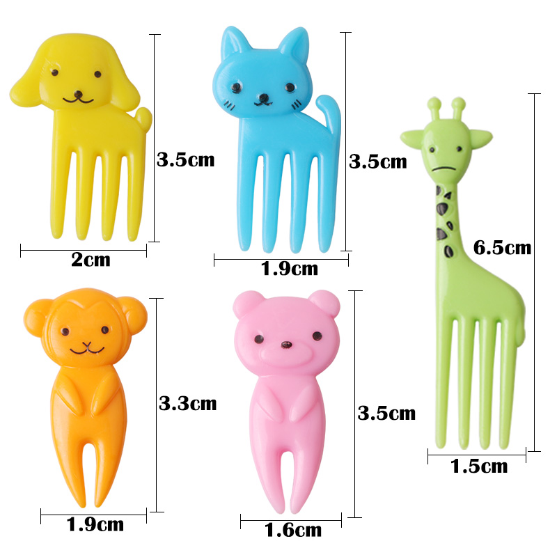 10 stk/set Dier Fruit Vork Groenten Creatieve Tandenstokers Fruit Vork DIY Ontbijt Gadgets Mode Vork Keuken Accessoires