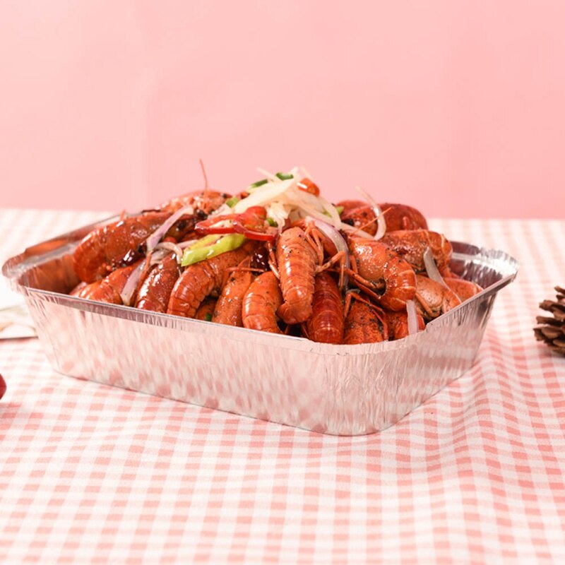 10PCS Tin Foil Baking Tray Disposable Foil Tin Liners Grease Catch Pans Liner Trays Without Cover BBQ Accessories BBQ Aluminum