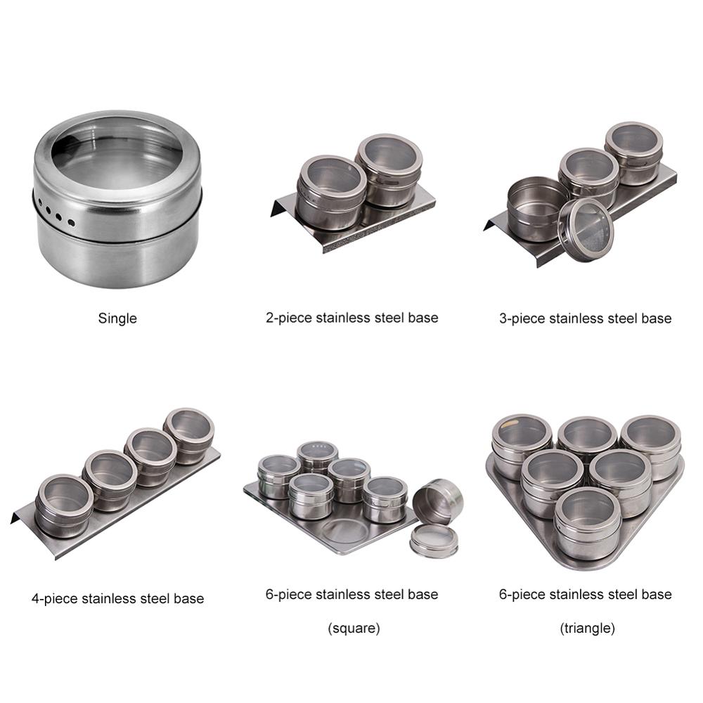 Magnetic Spice Jar Set Stainless Steel Spice Tins Spice Storage Container Pepper Seasoning Sprays Tools Spice Jar