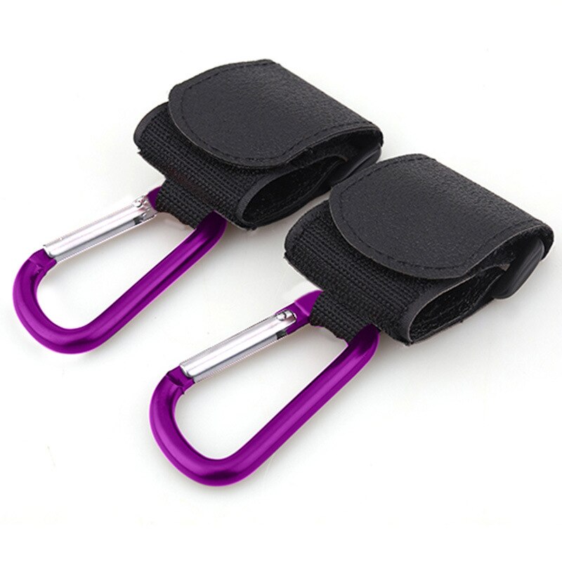2 stuks/partij kinderwagenaccessoires multifunctionele baby bebes kinderwagen autohaak boodschappenwagen rekwisieten hanger metalen handige haak: Paars