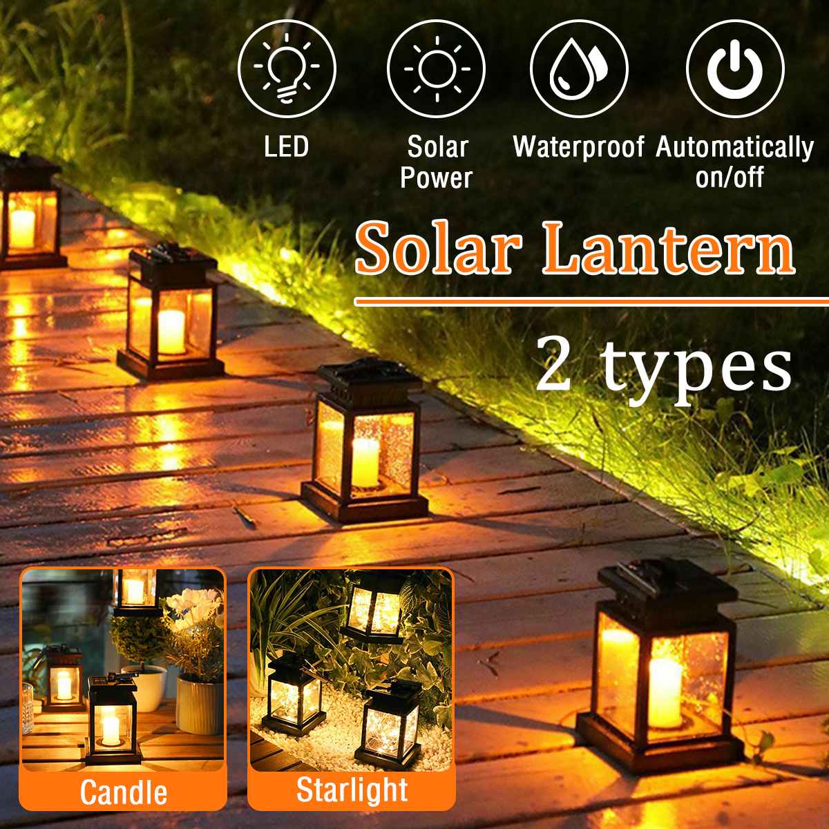 Solar lantaarn hanglamp led kaars tuin buiten patio tuinlamp voor patio landschap tuin warm wit vlamloos flikkerend