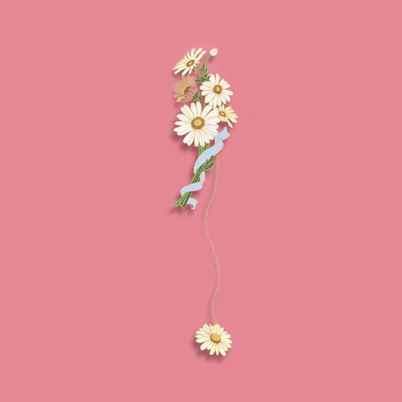 Marcapáginas de flores de tulipán y lirio de cereza de Metal con cadena colgante, divisor de página de libro para amante de libros, de Acción de Gracias de cumpleaños para niña: B