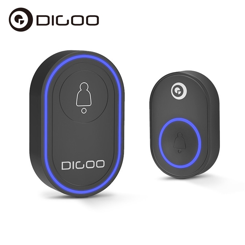 Digoo velkomst dørklokke 433 mhz trådløs dørklokke sikkerhed alarm smart dørklokke klokke 58 ringetoner valg indendørs udendørs klokke