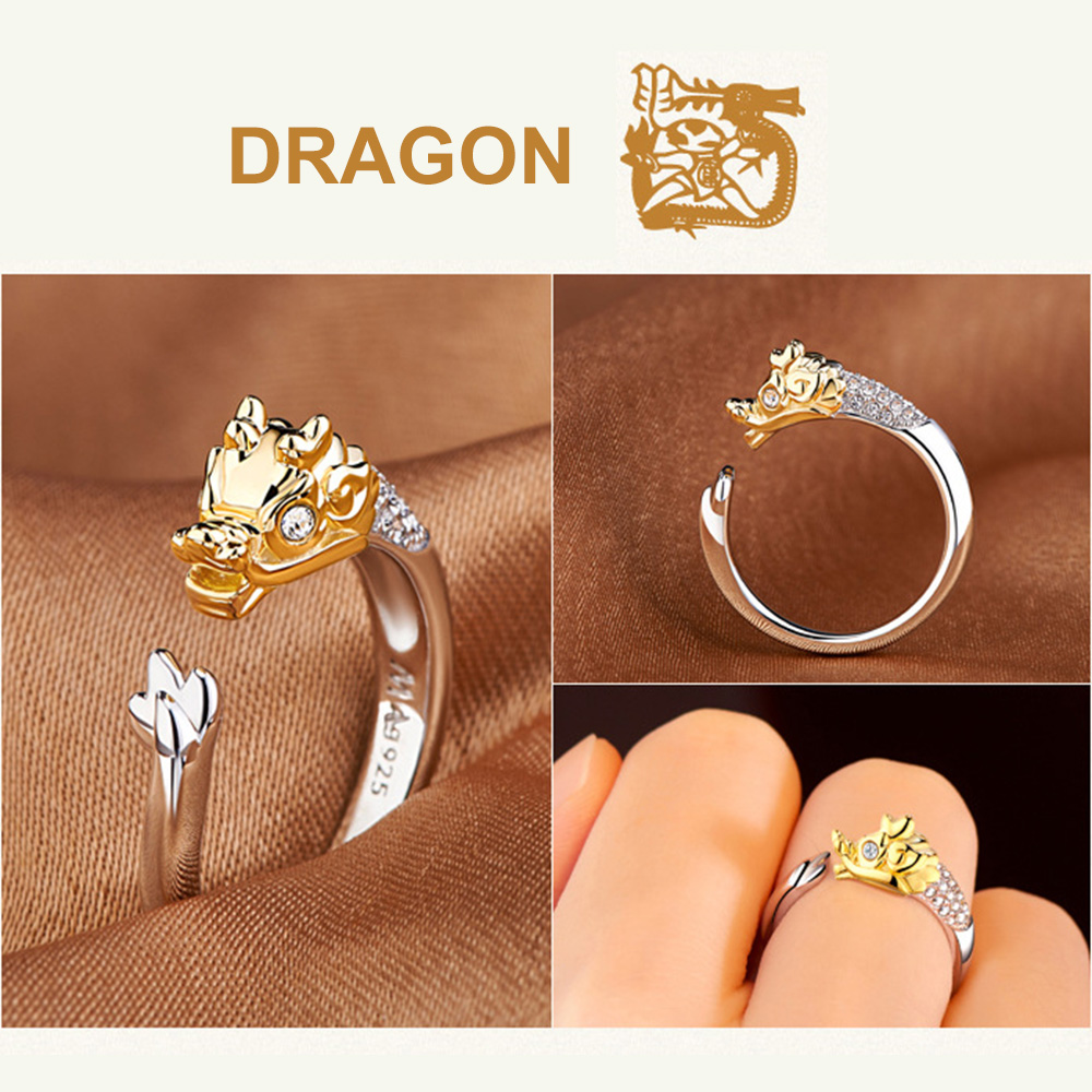 Koper Plated Crystal Mooie Hond Varken Konijn Aap Ingelegd Dier Ringen Vrouwen Meisje Opening Ring Wedding Party Sieraden: 5
