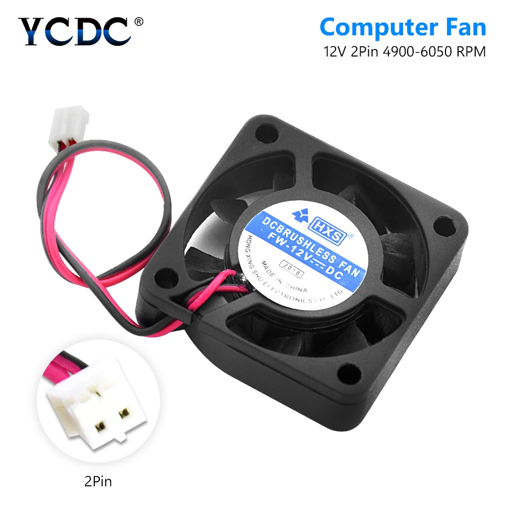 YCDC 40mm 2 Pin PC Fan Video chip refrigerador ventilador disipador de calor de escape del ventilador de 40mm 2pin Desktop CPU 4010 DC 12V