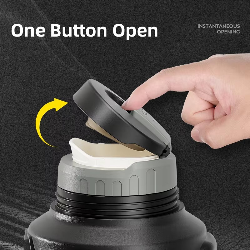 Stainless Steel Insulated Water Bottle with Handle Outdoor Portable Large Capacity Thermos Bottle,Keep and Cold for 72H