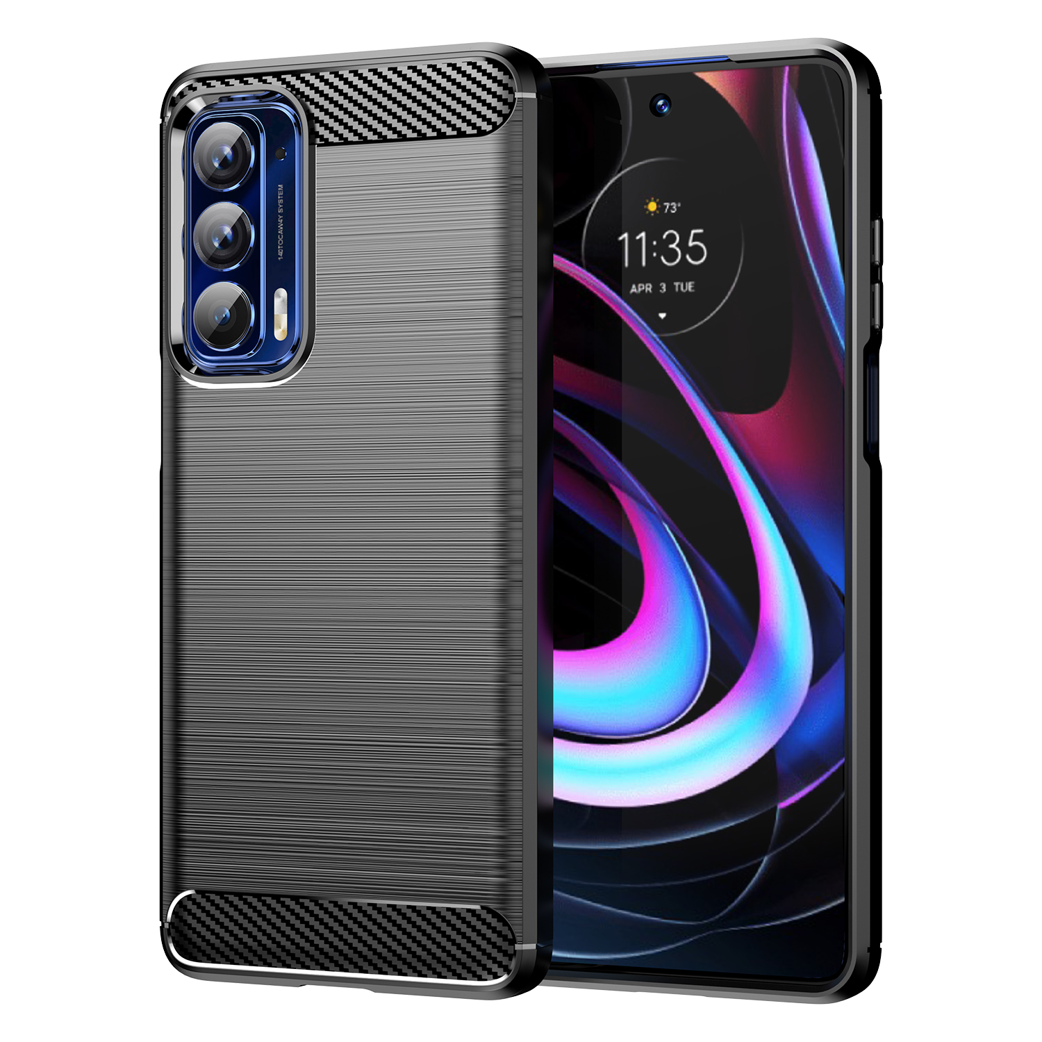 Coque en silicone antichoc pour Moto Edge S 20 Pro edge + 2022, housse de protection complète souple pour moto edge 5g uw 20lite 20 fusion: PE / Black