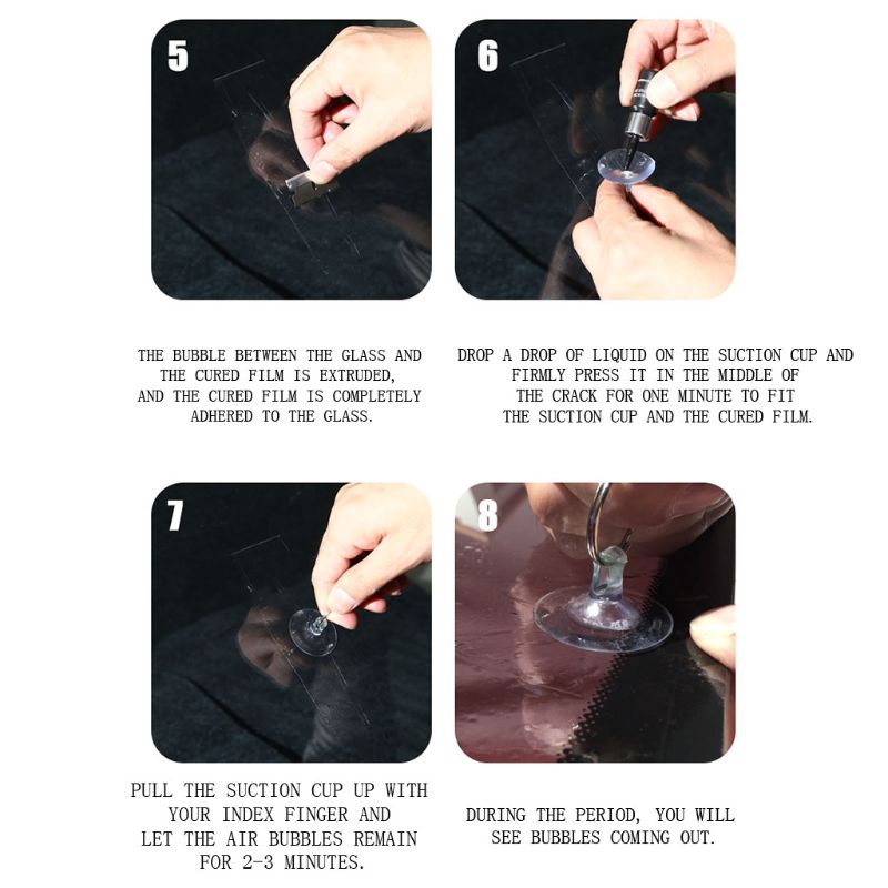 Windshield Repair Kit Quick Fix DIY Car Wind Glass Bullseye Rock Chip Crack Star Easy Instructions Operation Car Auto Accessory