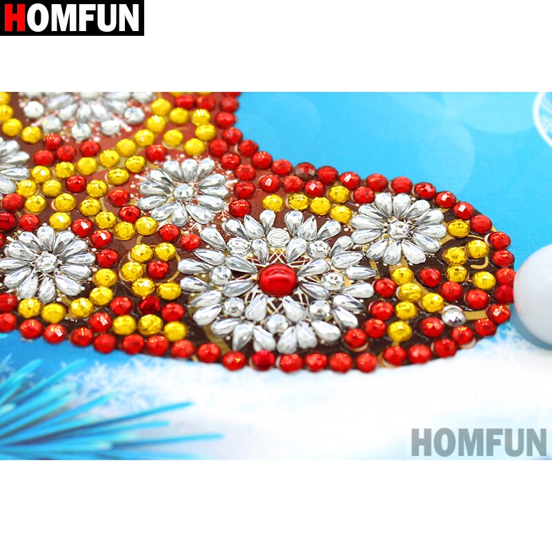 Homfun diamant maleri led lampe lys mandala 5d diamant broderi landskab rhinestones diy diamant jul halloween