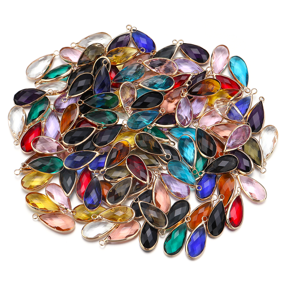 Breloques pendentif en verre de cristal en forme de larme, 5 pièces/lot, pour Couples, Bracelet, boucles d'oreilles, fournitures de fabrication de bijoux, ornements de collier à faire soi-même