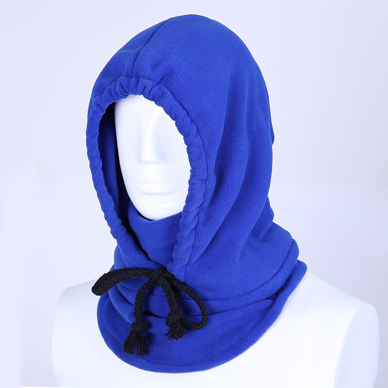 Wanayou vinter vindtæt varm vandring cap, udendørs fortykket cykling skiløb hat, fleece ørebeskyttelse maske, hals varmere hjelm hat: Blå