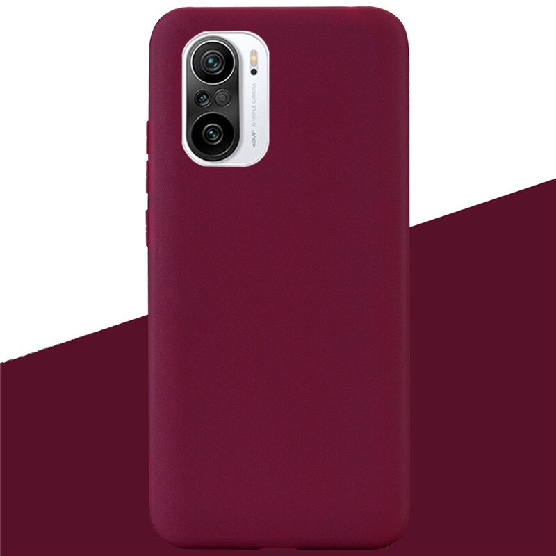 For Xiaomi Poco F3 Case Silicone Back Cover Phone Cases for Poco F3 Case Soft TPU Shockproof Pocof3 f 3 Silicone Case Coque: 10 Wine Red