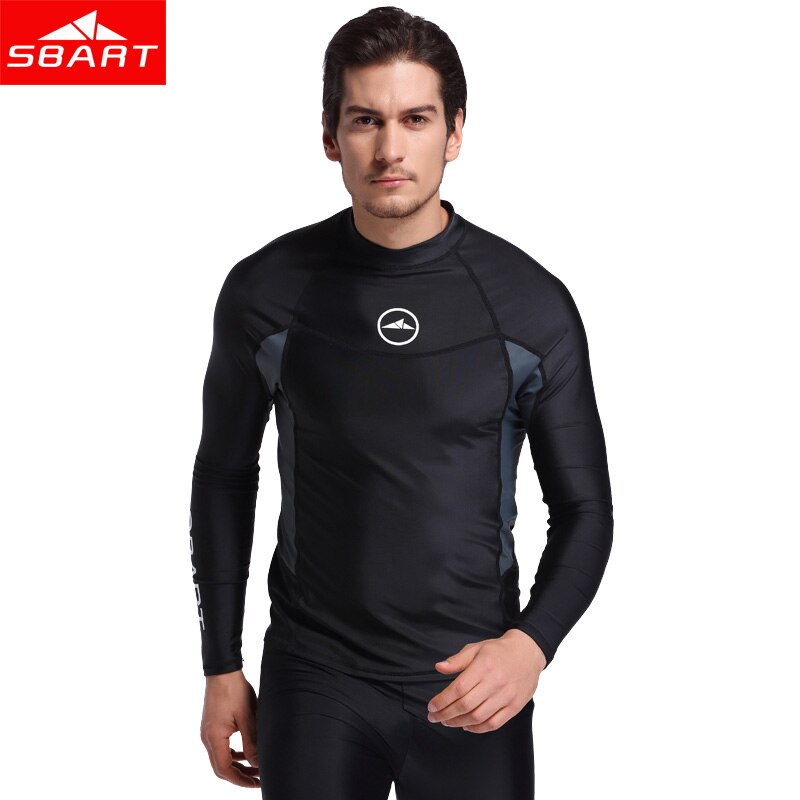 SBART Long Sleeve Men Wetsuit Swimwear Srufing Shirt Lycra Sun Protective Wetsuit Tops Diving Snorkle Swimming Surfing Rashguard