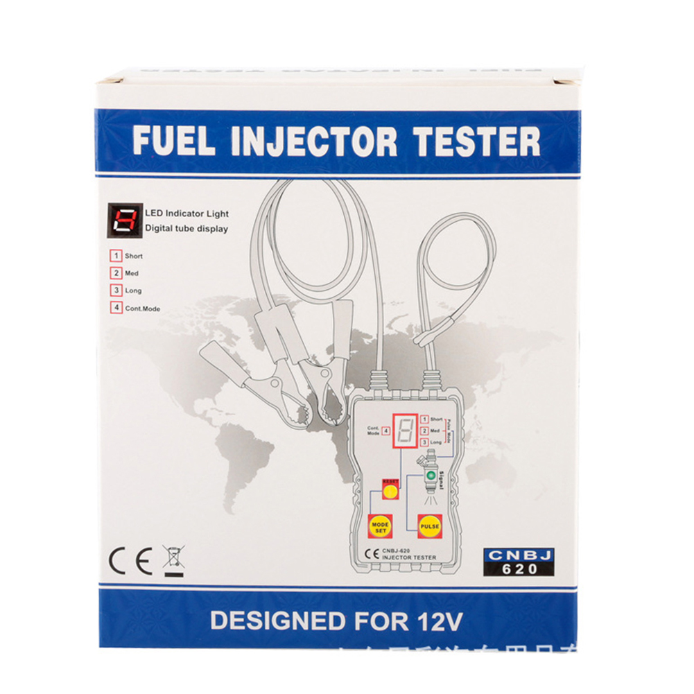 1set Fuel Injector Tester 12V 4 Pulse Modes Handheld Car Vehicle Fuel Pressure System Diagnostic Scan Testing Tool