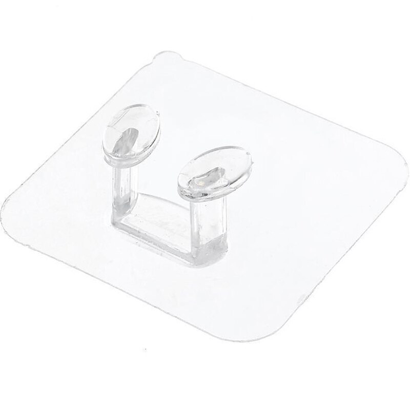 3pcs/Pack Adhesive Plastic Power Plug Socket Holder Transparent Home Office Wall Powerful Hanger Wall Storage Hook: Default Title