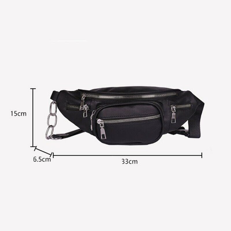 Women's Waist Belt Bag Solid Leather Fanny Pack Shoulder Chest Bag Travel Small Large Capacity Phone Pouch