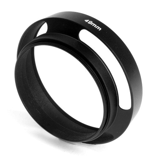 1set 49mm hood +lens cap Black Metal camera lens Hood for SONY RX1 / RX1R micro single E24 / E35 lens hood