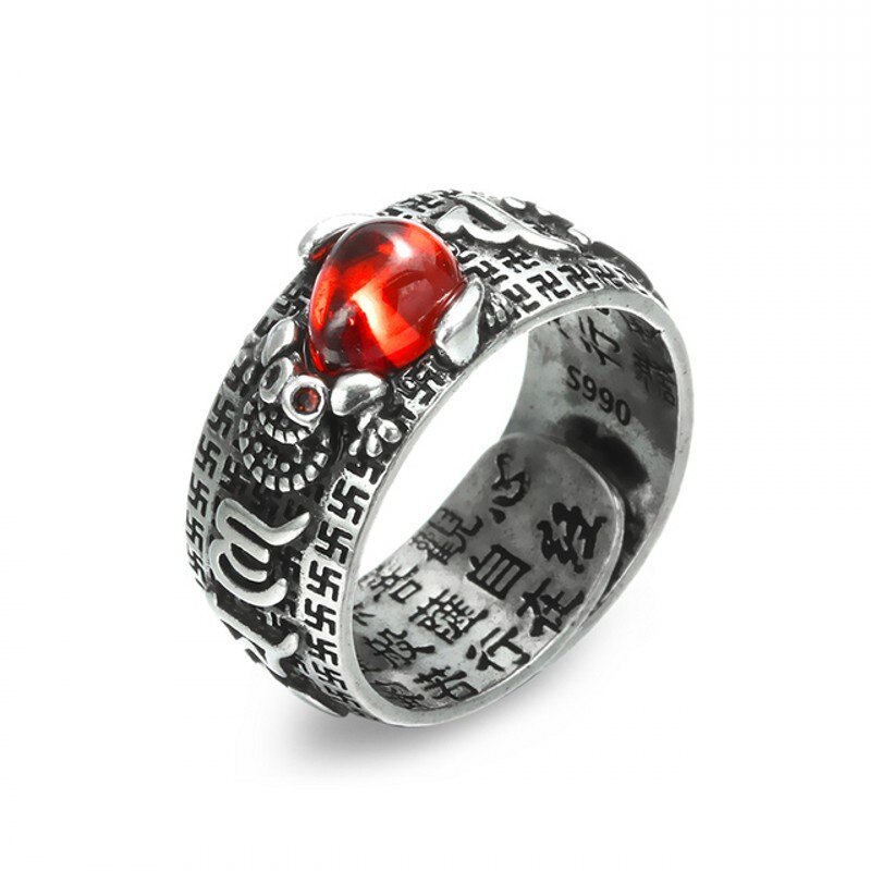 unisex Pixiu Ring - Verstellbare Feng Shui Amulett - Schutz & Wohlstand - Jahrgang Tiermotiv: Ein pixiu-Ring