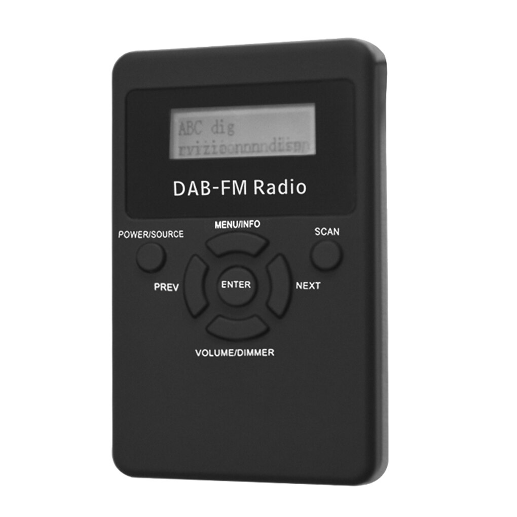 Portable Digital DAB FM Radio Rechargeable DAB Stereo Lossless Receiver with Earphone Lanyard 1.2" LCD Display Screen