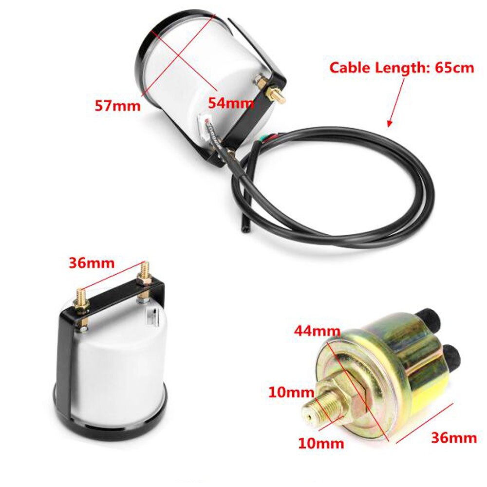 Universal Colorful Air/Fuel Ratio AFR Gauge Kit - Included Mounting Kit +Holder Cover for 52mm Diameter Air Fuel Ratio Gauge