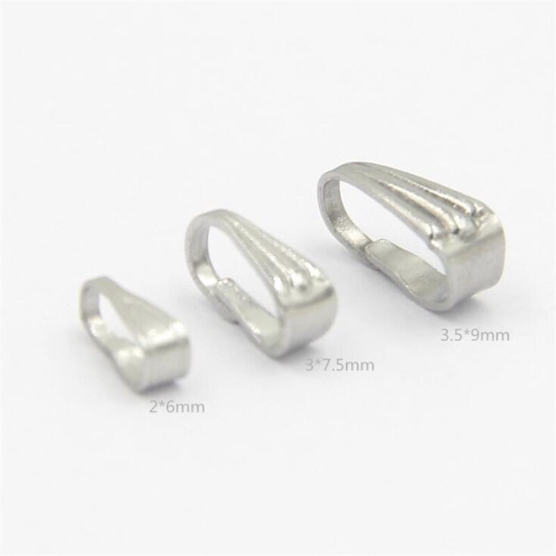 50pcs 304 Stainless Steel Snap Bail Hook Pinch Clip Pendant Connectors for Necklace Jewelry DIY Craft Making