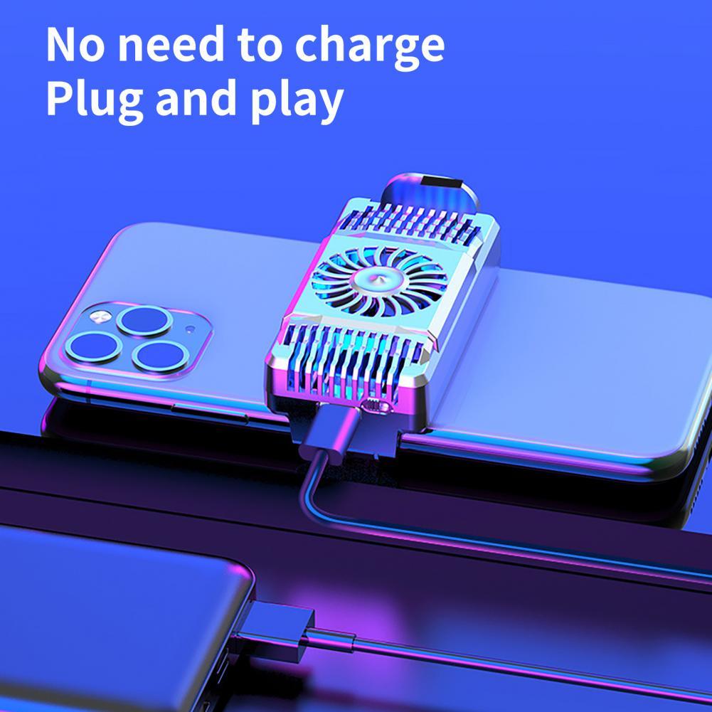 Kabelloser schnellkühl-handykühler für xiaomi, huawei und samsung mit rückseitiger clip-befestigung und gaming-ständer