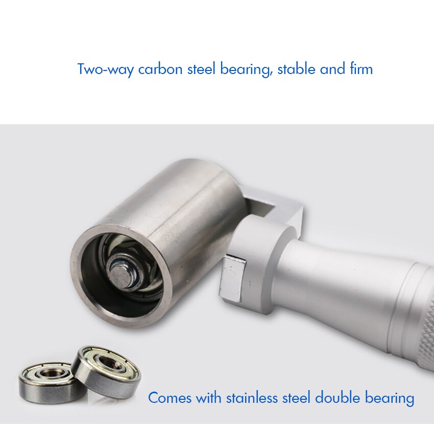 40x24mm Stainless Steel Wallpaper Seam Roller, Surface with Thread DIY Hand Roller Seam Flat Press Roller Wheel with Bearing