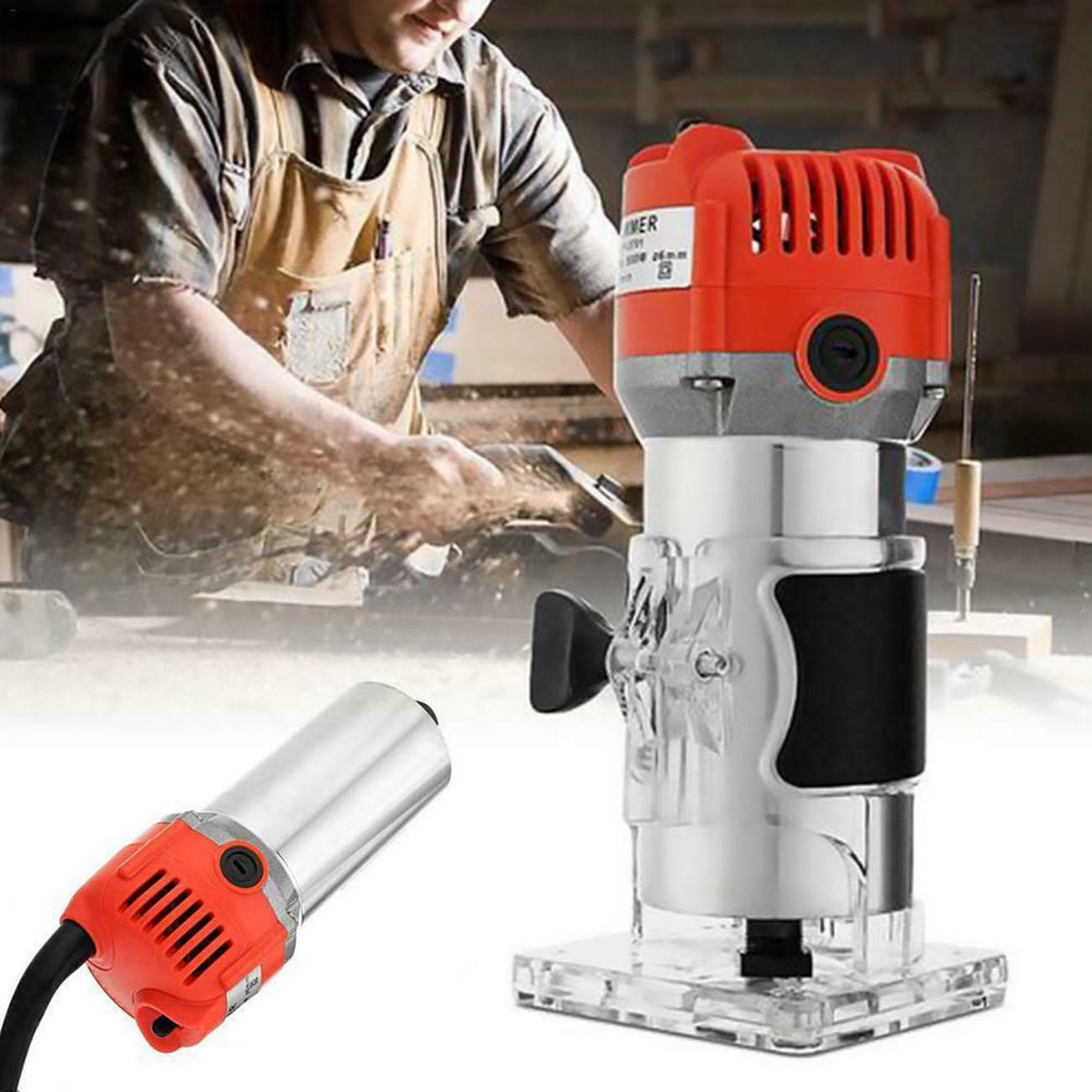 800W Woodworking Trimmer Handheld Engraving Slotting Trimming Tool 110/220V 30000RPM Wood Router Wood Electric Hand Trimmer