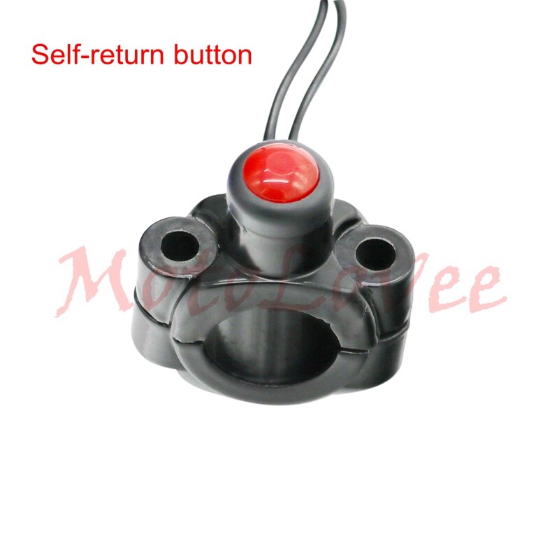 Motolovee universal motorcykel afbrydere aluminium styr mount forlygte power start kill fog light knap: Rød fu