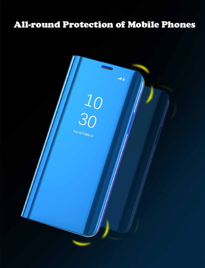 Voor oppo realme 6 pro hoesje luxe spiegel flip standaard smart view coque voor oppo reno 3 5g hoesje schokbestendige standaard beschermhoes
