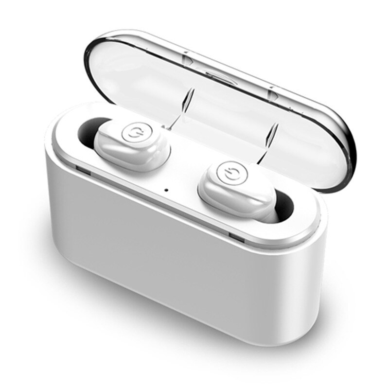 X8 TWS Bluetooth True Wireless écouteurs 5D stéréo écouteurs Mini TWS étanche Headfrees 2200mAh batterie d'alimentation pour téléphones intelligents: X8 white