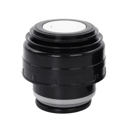 Termos de acero inoxidable, tapa de frasco de vacío, taza de viaje al aire libre, cubierta de termo de 5,2 cm, salida de taza, tapa de frasco de bala: Black  White