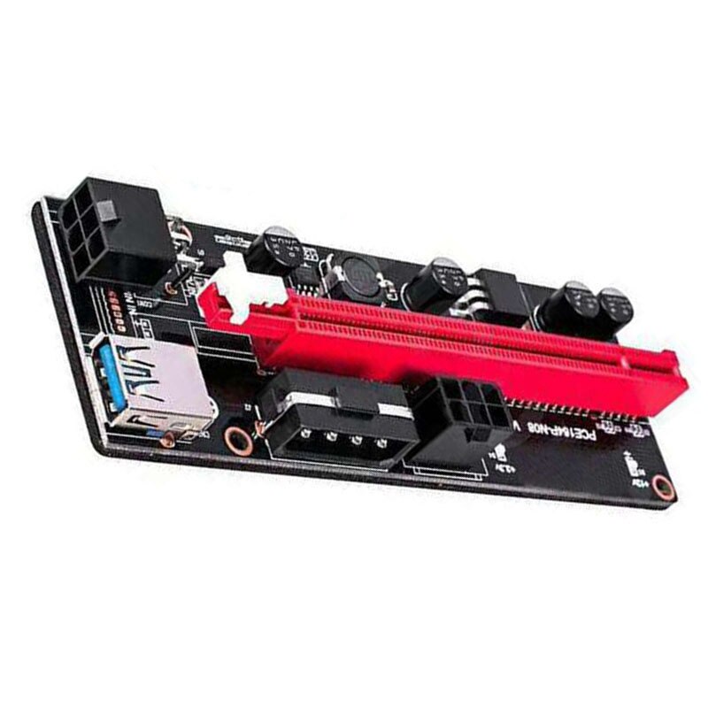 VER009S PCI-E Riser 6 PIN Powered PCIE Extension Cable GPU Riser GPU Extension Cable PCIEX1 to PCIE X16 Extender (6 PCS)