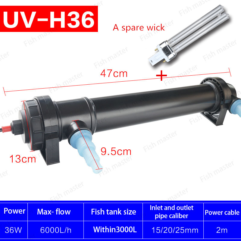 Jebo UV Sterilizer Light Lamp Fish Tank Ultraviolet Water Filter Pond Water Cleaner For Aquarium Pond 220~240V 5W~36W JEBO
