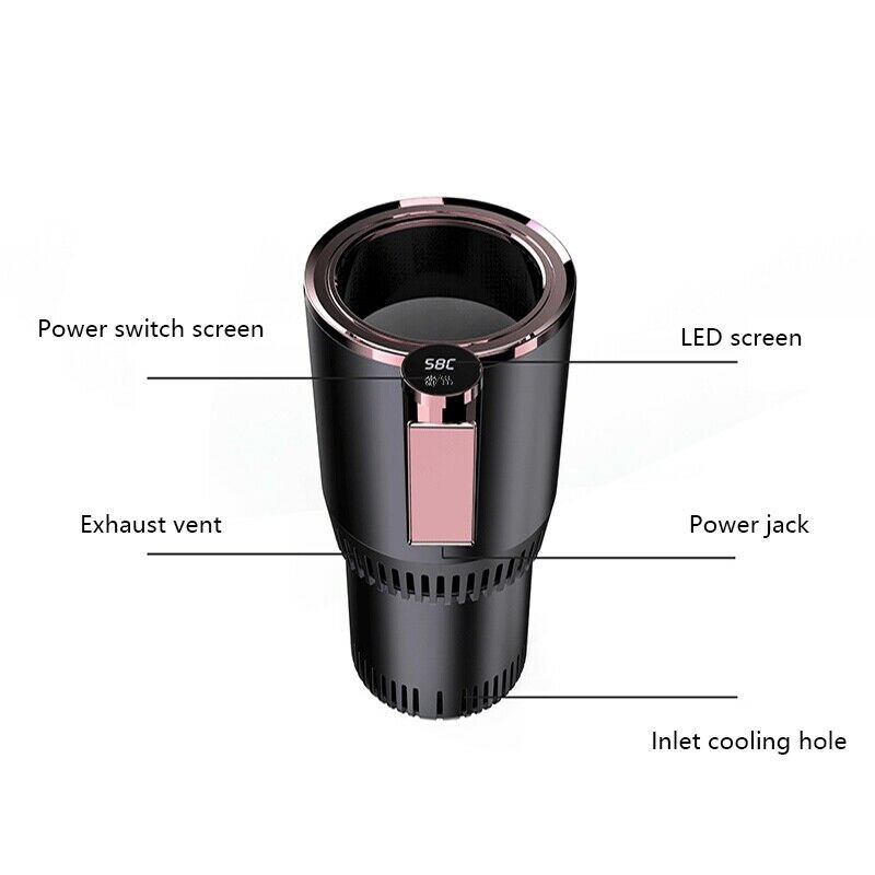 Smart Car Cooler and Warmer,Portable Electric Heating Cup Car Water Kettle with Press Sn Control LED Digital Display