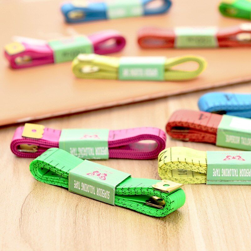 2 unids/lote Multi-color 150cm cinta métrica de costura de sastre suave regla de cinta métrica de tela para medir ropa regla de altura de niño E2089