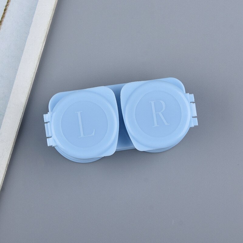 Gekleurde Eye Contact Lens Doos Voor Reizen Set Contact Lens Siliconen Pincet Lens Oplossing Opslag Houder Containers Doos: Blue