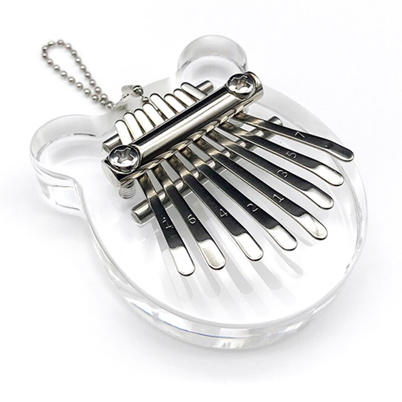 8 Key Mini Kalimba Acrylic Clear Thumb Piano Keyboard Musical Instrument for Beginner Kids Girlfriend Travel Entertainment