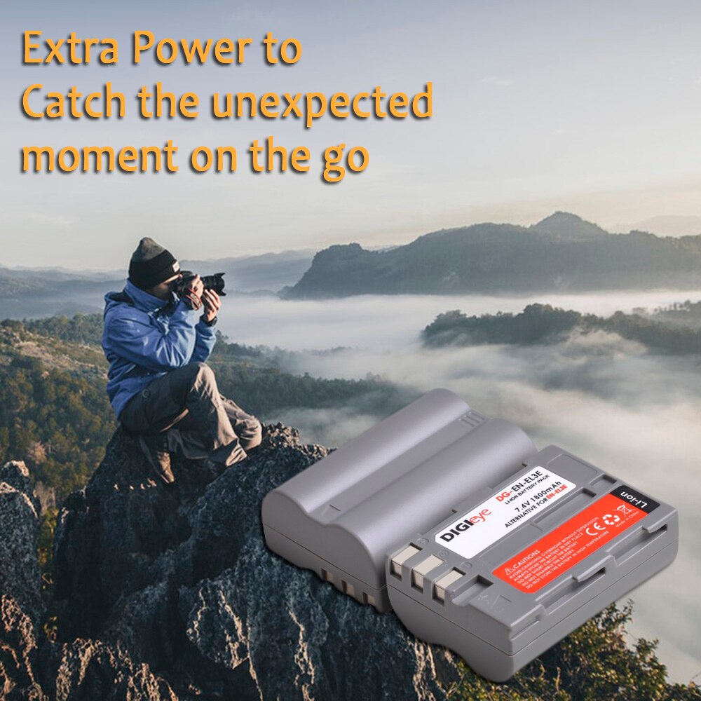 Batería de EN-EL3E ENEL3E EN EL3E para cámara Nikon D70 D50 D70s D80 D90 D100 D200 D300 D300S D700, 7,4 V, 1800mAh