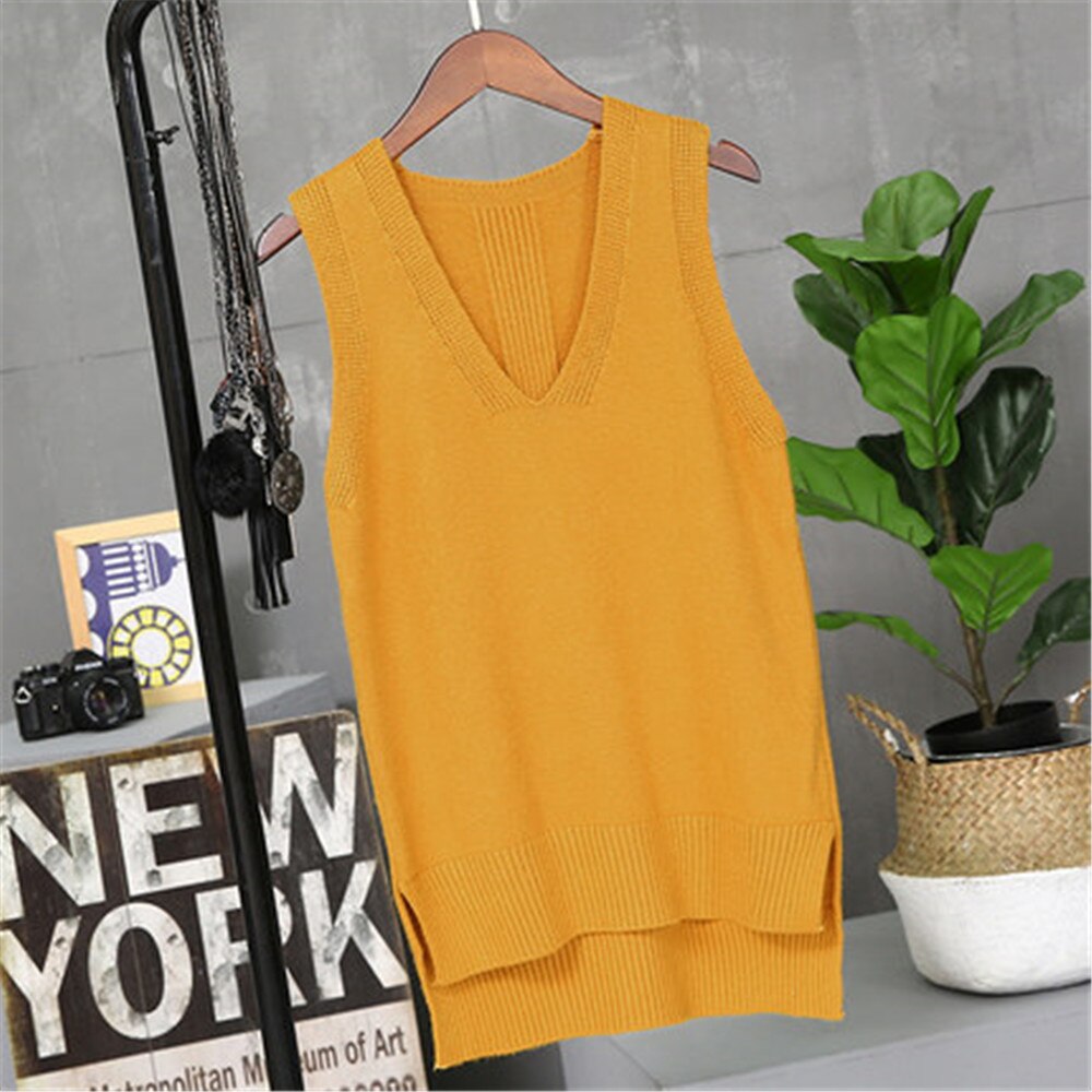 Dameveste vinter overtøj forårs vest vest vinter og koreansk version strikket vest sweater kvinde  pz2883
