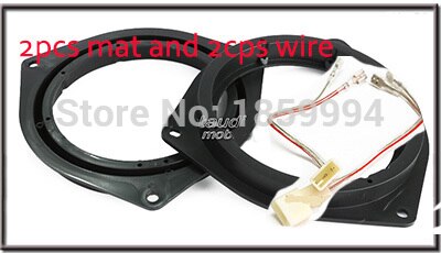 Adaptateur de tapis de haut-parleur stéréo pour porte avant et arrière, fiches de montage à fil, plaques de support, anneau d&#39;espacement 6.5 pouces pour toyota rav4 –: 09-18 4pcs mat wire