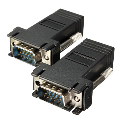 1pcs VGA Extender male to LAN Video CAT5 CAT6 RJ45 Network Cable Adap