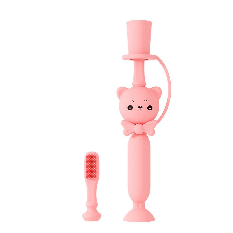 Bear – brosse à dents en Silicone pour bébés de 0 à 3 ans, dessin animé, enfants, formation, -né, lait, fournitures