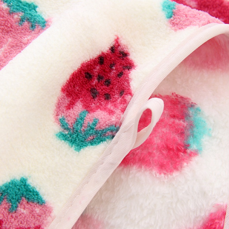 Velvet Towel Strawberry Printed Cute Terry Bath Towel for Adults Kids Girls 35*75cm Face Hair Shower Towels Soft Absorbent Towel